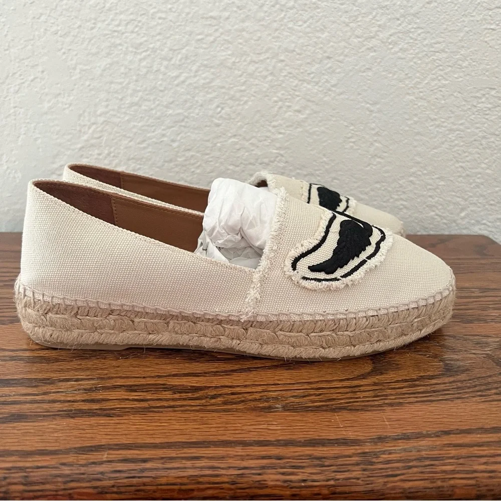 Zadig & Voltaire Canvas Espadrilles Off White Cotton Canvas Wings Size 40